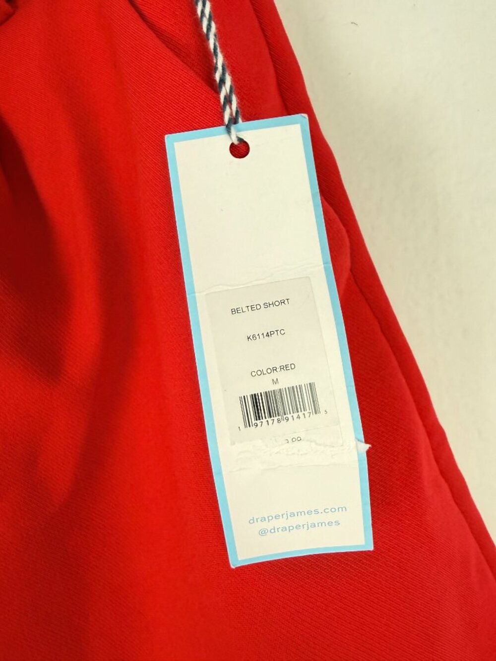 NWT Draper James Twill Belted Shorts 4" Dressy High Waist Red Size Medium M NEW - Picture 5 of 11